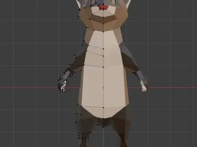 Low Poly Ferret in polygons Low-poly 3D model