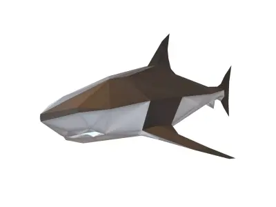 Low Poly Shark v1 009 Low-poly 3D model