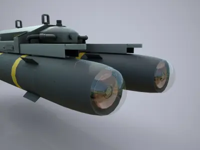 Missile AGM-114 Hellfire X2 Low-poly 3D model