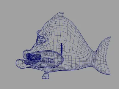 villon fish cartoon 3d rig model 3D model