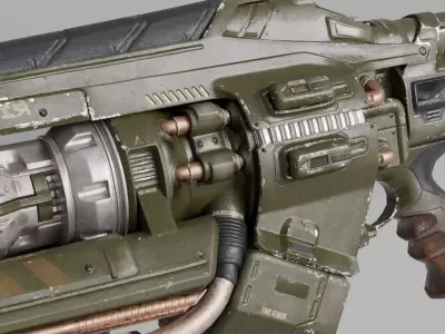 Scifi gun ray Low-poly 3D model