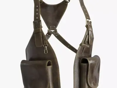 Shoulder Holster with Adjustable Straps Low-poly 3D model