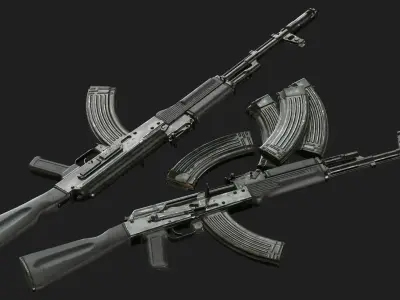 AK-103 two ak - rifles low-poly 3D model 3D model