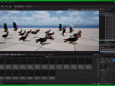 Black Palm Goliath Cockatoos Bird Low-poly 3D model