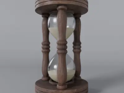 Old Hourglass-wooden Hourglass with sand 3D model
