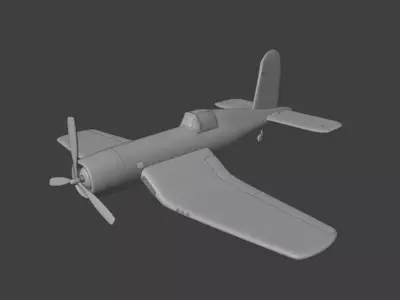 F4U Corsair WWII Fighter Aircraft Low Poly 3D Model 3D model
