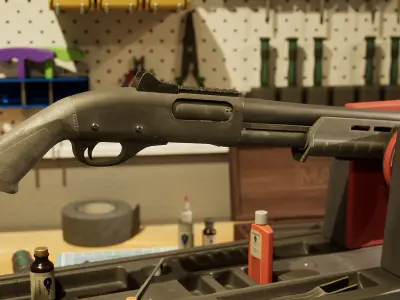 Remington 870 Low-poly 3D model