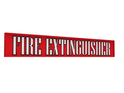 Fire Extinguisher Sign Low-poly 3D model