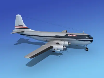 Boeing 377 United Airlines 1 3D model