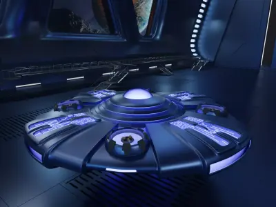 UFO 5 Rover Wheel Spaceship - Ovni - Flying Saucer 3D model