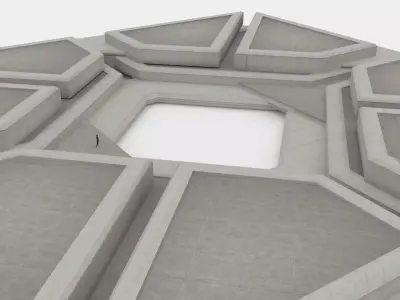 Brutalist Benches 27 Low-poly 3D model