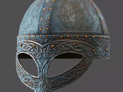 Stainess Viking Helmet Low-poly 3D model