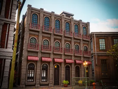 URBAN BUILDING OLD HORROR 6 Low-poly 3D model