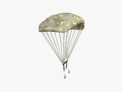 Parachute A08 Desert Camouflage - Character Accessories Design Low-poly 3D model