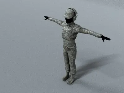 laos Teen Soldier Low-poly 3D model