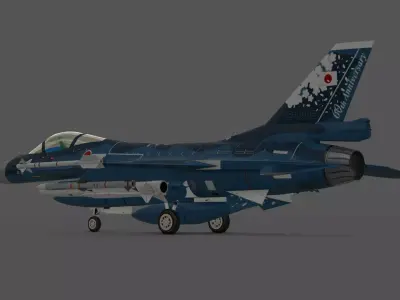 JASDF F-2A Fighter Jet 3D Model Low-poly 3D model