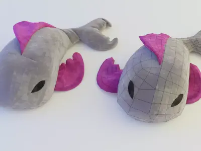 Fish Plush Low-poly 3D model