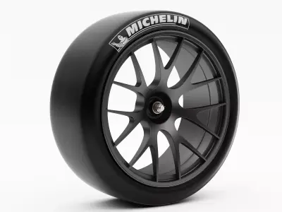 Wheel Racing BBS with Slik Tire 3D model
