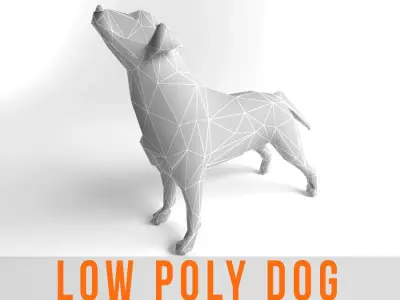 Dog Labrador Retriever Low Poly Game Ready Low-poly 3D model