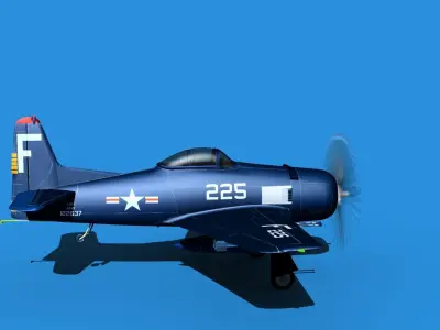 Grumman F8F-2 Bearcat V05 3D model