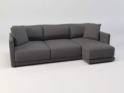 Gather arm wide chaise sectional sofa Free low-poly 3D model purchase