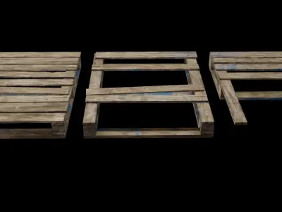 Free Wooden Pallets one full and two broken Free low-poly 3D model