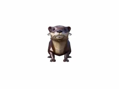 3d Render The Otter Is A Playful Aquatic Mammal 3D model