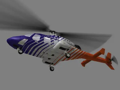 Bell 222 V3 Helicopter Low-poly 3D model