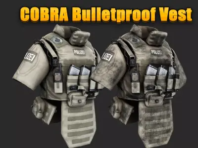 Austrian Special Forces COBRA Bulletproof Vest Military Tactical Low-poly 3D model