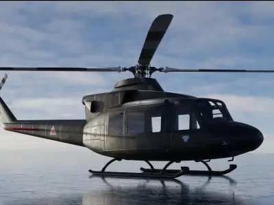Bell 412 military attack and transport helicopter 3D model