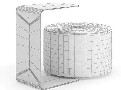 Turnstone Campfire Personal Table and Ottoman Free 3D model