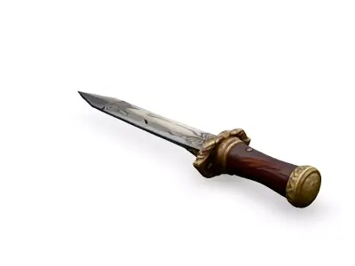 Ornate Fantasy Dagger 3D Model Low-poly 3D model