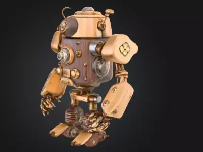 Steampunk Automaton Free low-poly 3D model