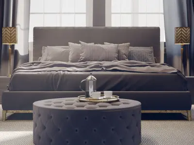 Corona - C4D files - Hotel Bedroom Interior 3D model 3D model