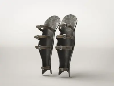 Roman Leg Armor Greave Low-poly 3D model