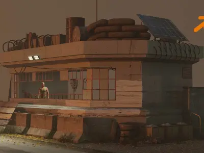 ARMY BUNKER Low-poly 3D model