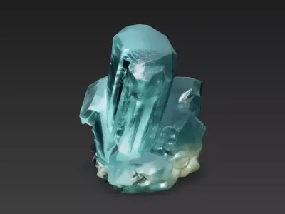 Hyper Realistic Blue Crystal Cluster 4K PBR  1 5M High Poly 3D model
