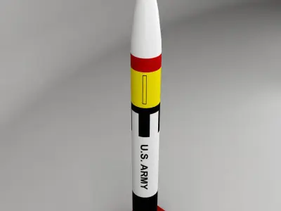 Patriot missile rocket Low-poly 3D model