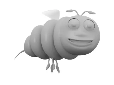 Bee cartoon character 3D model