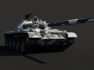 T-62 Game Ready Low-poly 3D model