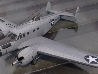 Beechcraft Model-18 AT-11 Kansan 3D model