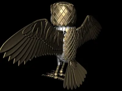 Bubo the Owl Low-poly 3D model