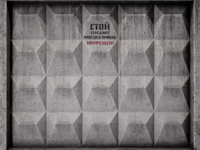 Asset of concrete USSR fence PO2 with varying degrees of wear Low-poly 3D model