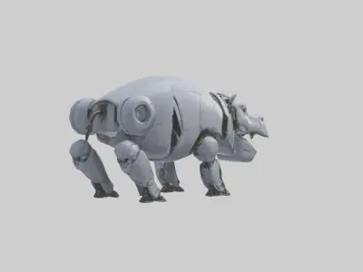 Robot version of a hippopotamus model 3D model
