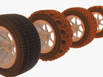 Wheels for RC Car Free 3D model