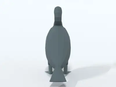 Low Poly Cartoon Great Cormorant Low-poly 3D model