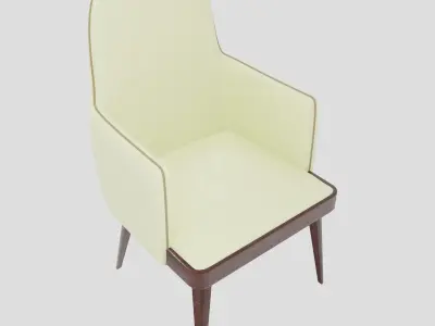 Armchair lounge chair with wooden legs Free 3D print model