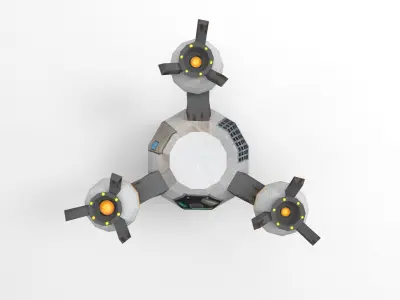 Space ship Low-poly 3D model 8