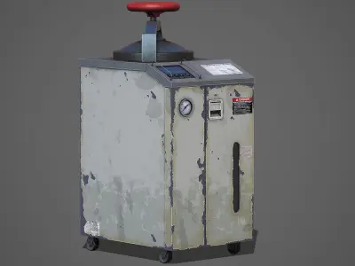 Old Laboratory Sterilizer 02 - PBR Game Ready Low-poly 3D model