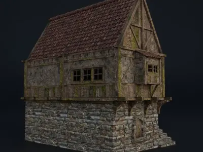 OLD MEDIEVAL BUILDING 03 Low-poly 3D model